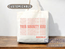 Custom Sorority Tote Bag Gift Rush Initiation Bid Day Big Little Gift Custom Name Sorority Gift College Tote Bag Personalized Gift For Her