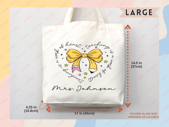 Teacher Appreciation Bag Gift Tote Bag Canvas Custom Teacher Gift Personalized School Bag Gifted Teacher Tote Reusable Bag School Campus Bag