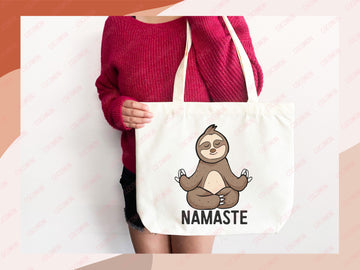 Yoga Canvas Tote Bag Fun Yoga Lover Gift for Yoga Tote Bag Everyday Tote Eco Friendly Aesthetic Tote Shopper Reusable Grocery Bag Cute Bag