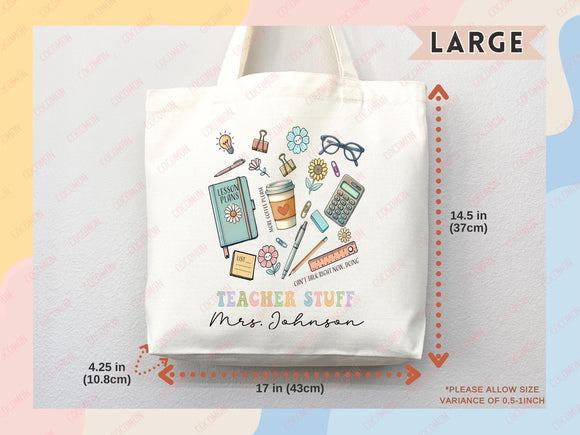 Teacher Appreciation Bag Gift Tote Bag Canvas Custom Teacher Gift Personalized School Bag Gifted Teacher Tote Reusable Bag School Campus Bag