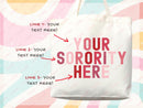 Custom Sorority Tote Bag Gift Rush Initiation Bid Day Big Little Gift Custom Name Sorority Gift College Tote Bag Personalized Gift For Her