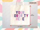Custom Sorority Tote Bag Gift Rush Initiation Bid Day Big Little Gift Custom Name Sorority Gift College Tote Bag Personalized Gift For Her