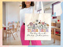 Teacher Appreciation Bag Gift Tote Bag Canvas Custom Teacher Gift Personalized School Bag Gifted Teacher Tote Reusable Bag School Campus Bag