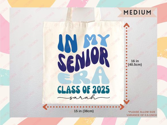 Custom Name Senior Tote Bag High School University Gift Graduation Bag for Her Personalized College Tote Campus School Bag Customized Gift
