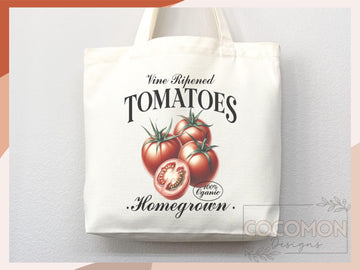 Tomato Canvas Tote Bag Farmers Market Tote Bag Gift Tote Shopper Bag Everyday Tote Eco Friendly Tote Reusable Grocery Bag Summer Bag