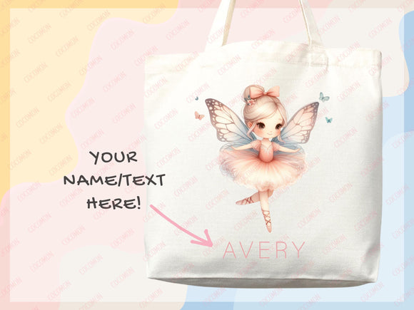 Personalized Name Tote Bag Ballerina Ballet Gift Daycare Diaper Bag Custom Tote Customized Name Back to School Bag for Kids Bag Kindergarten