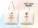 Personalized Name Tote Bag Ballerina Ballet Gift Daycare Diaper Bag Custom Tote Customized Name Back to School Bag for Kids Bag Kindergarten