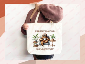 Sloth Canvas Tote Bag Funny Sloth Lover Gift Tote Bag Everyday Tote Eco Friendly Gift Tote Shopper Bag Reusable Grocery Bag Cute Bag Animal