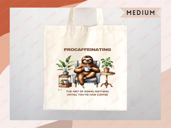 Sloth Canvas Tote Bag Funny Sloth Lover Gift Tote Bag Everyday Tote Eco Friendly Gift Tote Shopper Bag Reusable Grocery Bag Cute Bag Animal