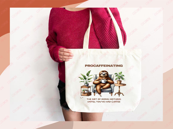 Sloth Canvas Tote Bag Funny Sloth Lover Gift Tote Bag Everyday Tote Eco Friendly Gift Tote Shopper Bag Reusable Grocery Bag Cute Bag Animal