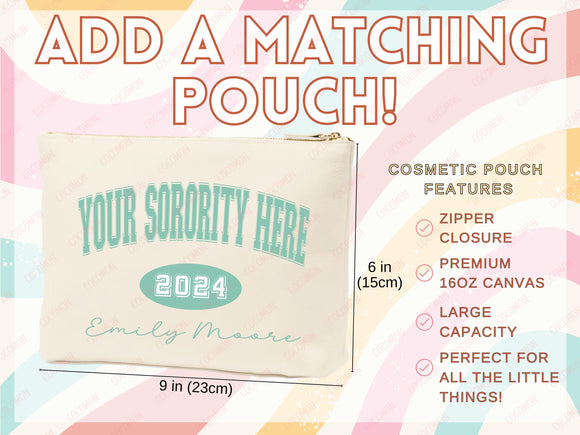 Custom Sorority Tote Bag Gift Rush Initiation Bid Day Big Little Gift Custom Name Sorority Gift College Tote Bag Personalized Gift For Her