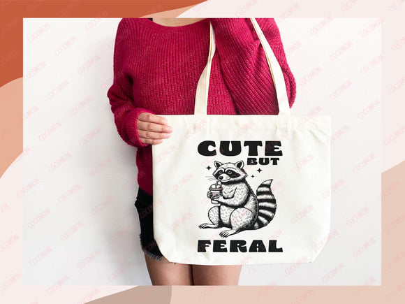 Raccoon Canvas Tote Bag Funny Raccoon Lover Gift Tote Bag Everyday Tote Eco Friendly Tote Shopper Gift Tote Reusable Grocery Bag Cute Bag