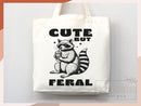 Raccoon Canvas Tote Bag Funny Raccoon Lover Gift Tote Bag Everyday Tote Eco Friendly Tote Shopper Gift Tote Reusable Grocery Bag Cute Bag