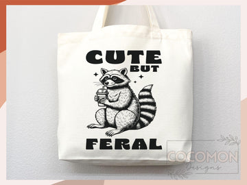 Raccoon Canvas Tote Bag Funny Raccoon Lover Gift Tote Bag Everyday Tote Eco Friendly Tote Shopper Gift Tote Reusable Grocery Bag Cute Bag