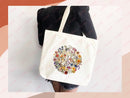 Floral Tote Bag flower tote canvas wildflower bag eco friendly bag aesthetic tote bag reusable bag gift for plant lover tote flower bag cute