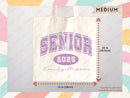 Custom Name Senior Tote Bag High School University Gift Graduation Bag for Her Personalized College Tote Campus School Bag Customized Gift