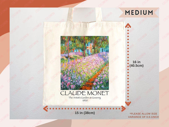 Monet Tote Bag Artsy Bag Monet Shoulder Bag Monet Gift School Tote Bag Eco Friendly Aesthetic Tote Shopper Reusable Grocery Bag Gift for Her