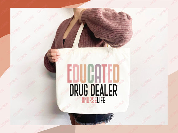 Nurse Canvas Tote Bag Nursing Bag Registered Nurse Gift for Her Women Bag Everyday Tote Eco Friendly Gift Tote Shopper Reusable Grocery Bag