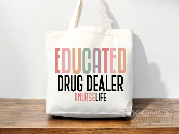 Nurse Canvas Tote Bag Nursing Bag Registered Nurse Gift for Her Women Bag Everyday Tote Eco Friendly Gift Tote Shopper Reusable Grocery Bag