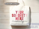 Custom Sorority Tote Bag Gift Rush Initiation Bid Day Big Little Gift Custom Name Sorority Gift College Tote Bag Personalized Gift For Her