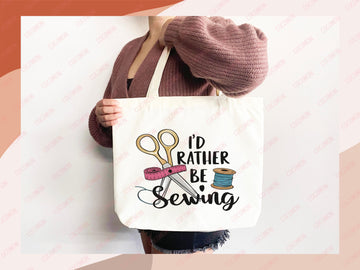 Sewing Lover Canvas Tote Bag Funny Gift Sewing Bag Knit Everyday Tote Eco Friendly Gift Tote Shopper Reusable Grocery Bag Cute Aesthetic Bag