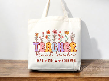 Teacher Appreciation Bag Gift Tote Bag Canvas Custom Teacher Gift Personalized School Bag Gifted Teacher Tote Reusable Bag School Campus Bag