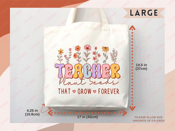 Teacher Appreciation Bag Gift Tote Bag Canvas Custom Teacher Gift Personalized School Bag Gifted Teacher Tote Reusable Bag School Campus Bag