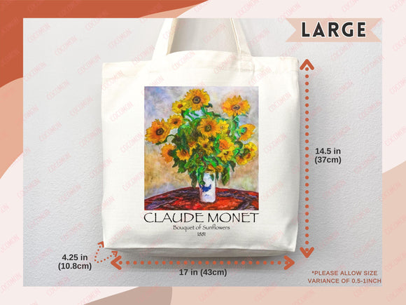 Monet Tote Bag Artsy Bag Monet Shoulder Bag Monet Gift School Tote Bag Eco Friendly Aesthetic Tote Shopper Reusable Grocery Bag Gift for Her
