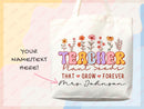 Teacher Appreciation Bag Gift Tote Bag Canvas Custom Teacher Gift Personalized School Bag Gifted Teacher Tote Reusable Bag School Campus Bag