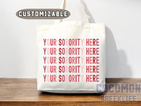 Sorority Tote Bag — Personalized Big Little Gift (043A)