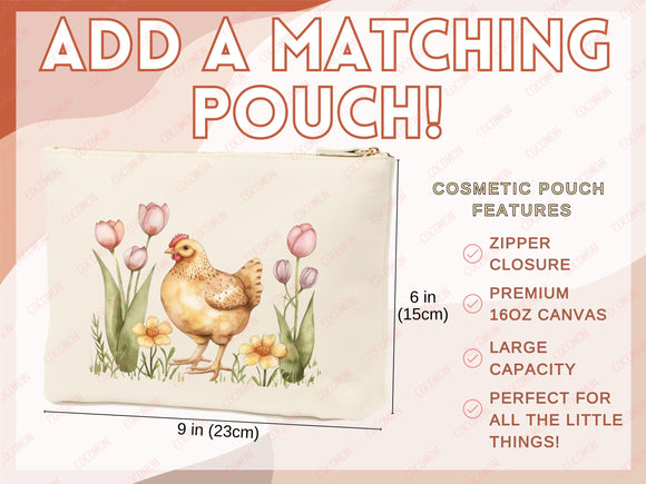 Chicken Canvas Tote Bag Funny Chicken Lover Gift Tote Bag Everyday Tote Eco Friendly Campus Tote Reusable Grocery Bag Cute Bag Aesthetic Bag