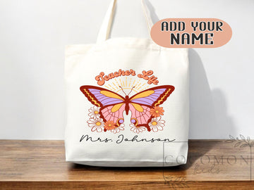 Teacher Appreciation Bag Gift Tote Bag Canvas Custom Teacher Gift Personalized School Bag Gifted Teacher Tote Reusable Bag School Campus Bag