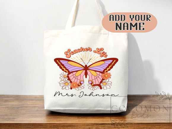 Teacher Appreciation Bag Gift Tote Bag Canvas Custom Teacher Gift Personalized School Bag Gifted Teacher Tote Reusable Bag School Campus Bag