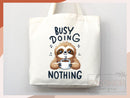 Sloth Canvas Tote Bag Funny Sloth Lover Gift Tote Bag Everyday Tote Eco Friendly Gift Tote Shopper Bag Reusable Grocery Bag Cute Bag Animal