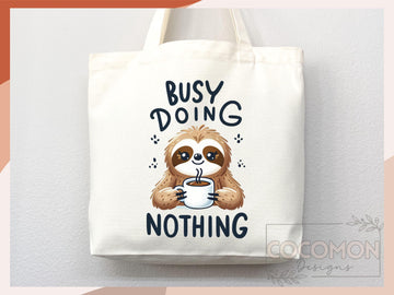 Sloth Canvas Tote Bag Funny Sloth Lover Gift Tote Bag Everyday Tote Eco Friendly Gift Tote Shopper Bag Reusable Grocery Bag Cute Bag Animal