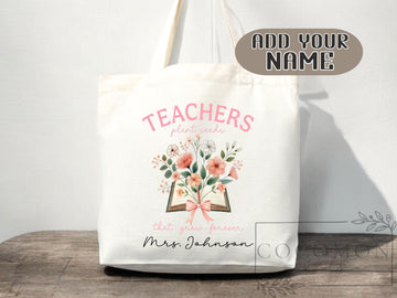 Teacher Appreciation Bag Gift Tote Bag Canvas Custom Teacher Gift Personalized School Bag Gifted Teacher Tote Reusable Bag School Campus Bag