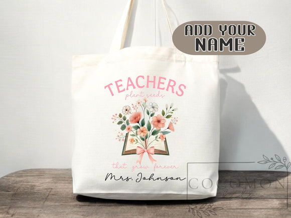 Teacher Appreciation Bag Gift Tote Bag Canvas Custom Teacher Gift Personalized School Bag Gifted Teacher Tote Reusable Bag School Campus Bag