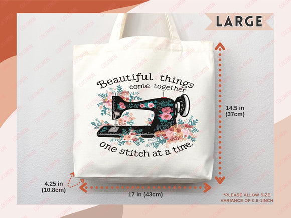 Sewing Lover Canvas Tote Bag Funny Gift Sewing Bag Knit Everyday Tote Eco Friendly Gift Tote Shopper Reusable Grocery Bag Cute Aesthetic Bag