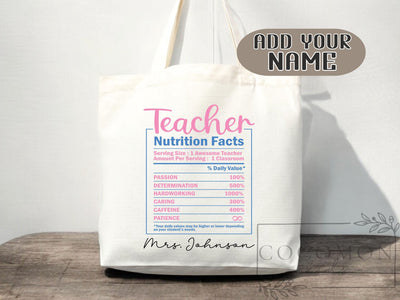 Teacher Appreciation Bag Gift Tote Bag Canvas Custom Teacher Gift Personalized School Bag Gifted Teacher Tote Reusable Bag School Campus Bag