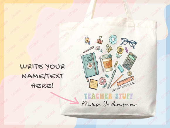 Teacher Appreciation Bag Gift Tote Bag Canvas Custom Teacher Gift Personalized School Bag Gifted Teacher Tote Reusable Bag School Campus Bag