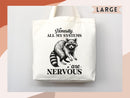 Raccoon Canvas Tote Bag Funny Raccoon Lover Gift Tote Bag Everyday Tote Eco Friendly Tote Shopper Gift Tote Reusable Grocery Bag Cute Bag