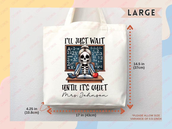 Teacher Appreciation Bag Gift Tote Bag Canvas Custom Teacher Gift Personalized School Bag Gifted Teacher Tote Reusable Bag School Campus Bag