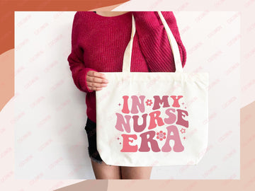 Nurse Canvas Tote Bag Nursing Bag Registered Nurse Gift for Her Women Bag Everyday Tote Eco Friendly Gift Tote Shopper Reusable Grocery Bag