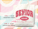 Custom Name Senior Tote Bag High School University Gift Graduation Bag for Her Personalized College Tote Campus School Bag Customized Gift