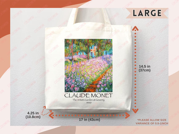 Monet Tote Bag Artsy Bag Monet Shoulder Bag Monet Gift School Tote Bag Eco Friendly Aesthetic Tote Shopper Reusable Grocery Bag Gift for Her