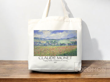 Monet Tote Bag Artsy Bag Monet Shoulder Bag Monet Gift School Tote Bag Eco Friendly Aesthetic Tote Shopper Reusable Grocery Bag Gift for Her