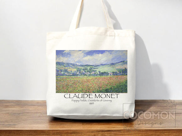 Monet Tote Bag Artsy Bag Monet Shoulder Bag Monet Gift School Tote Bag Eco Friendly Aesthetic Tote Shopper Reusable Grocery Bag Gift for Her