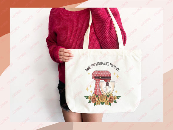 Baking Lover Canvas Tote Bag Funny Baker Gift Tote Bag Everyday Tote Eco Friendly Gift Tote Shopper Reusable Grocery Bag Cute Aesthetic Bag