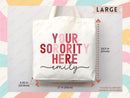 Custom Sorority Tote Bag Gift Rush Initiation Bid Day Big Little Gift Custom Name Sorority Gift College Tote Bag Personalized Gift For Her