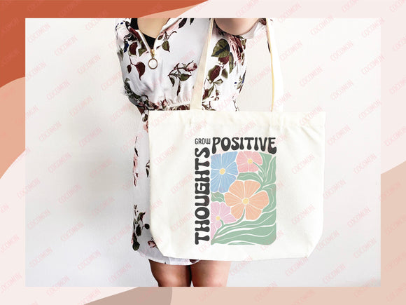Floral Tote Bag flower tote canvas wildflower bag eco friendly bag aesthetic tote bag reusable bag gift for plant lover tote flower bag cute